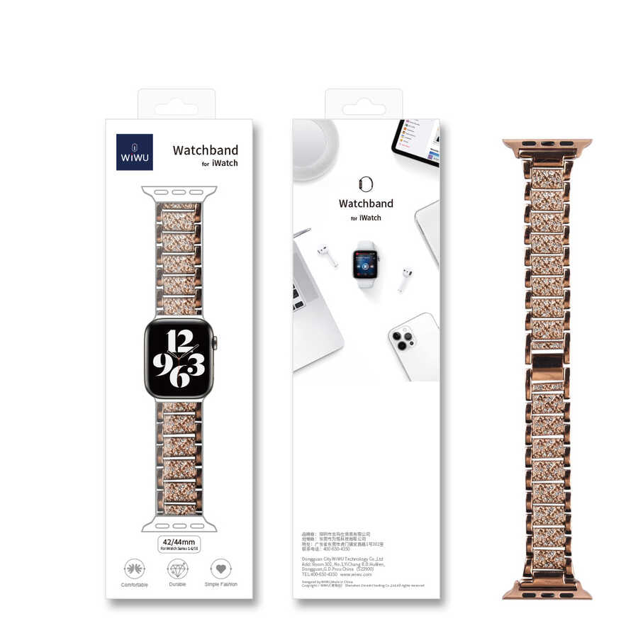 Watch Ultra 49mm Kordon Wiwu Three Beads Set Auger Metal Strap Kayış - 12 Watch Ultra 49mm Kordon Wiwu Three Beads Set Auger Metal Strap Kayış - 12